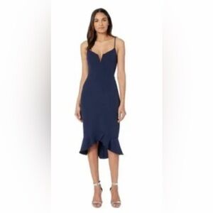 Bardot Navy Midi Dress